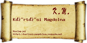 Kürtösi Magdolna névjegykártya